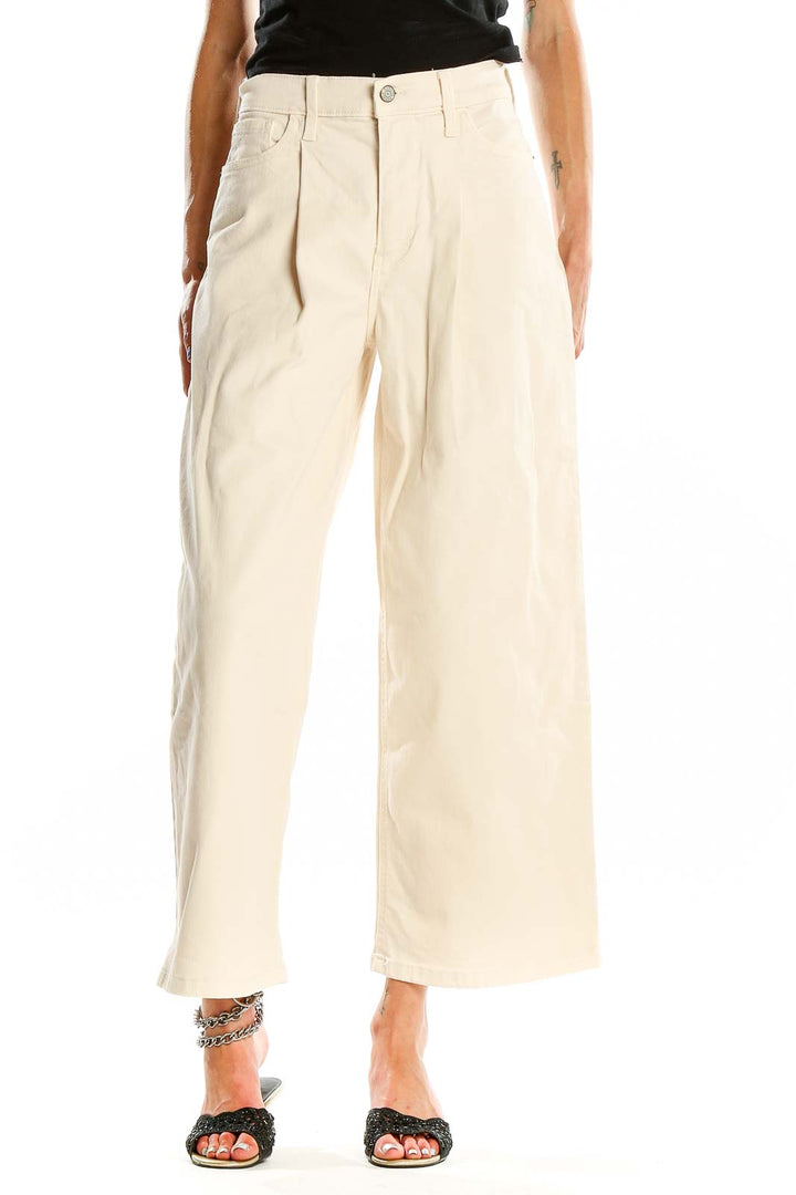 Beige Wide Leg Jean