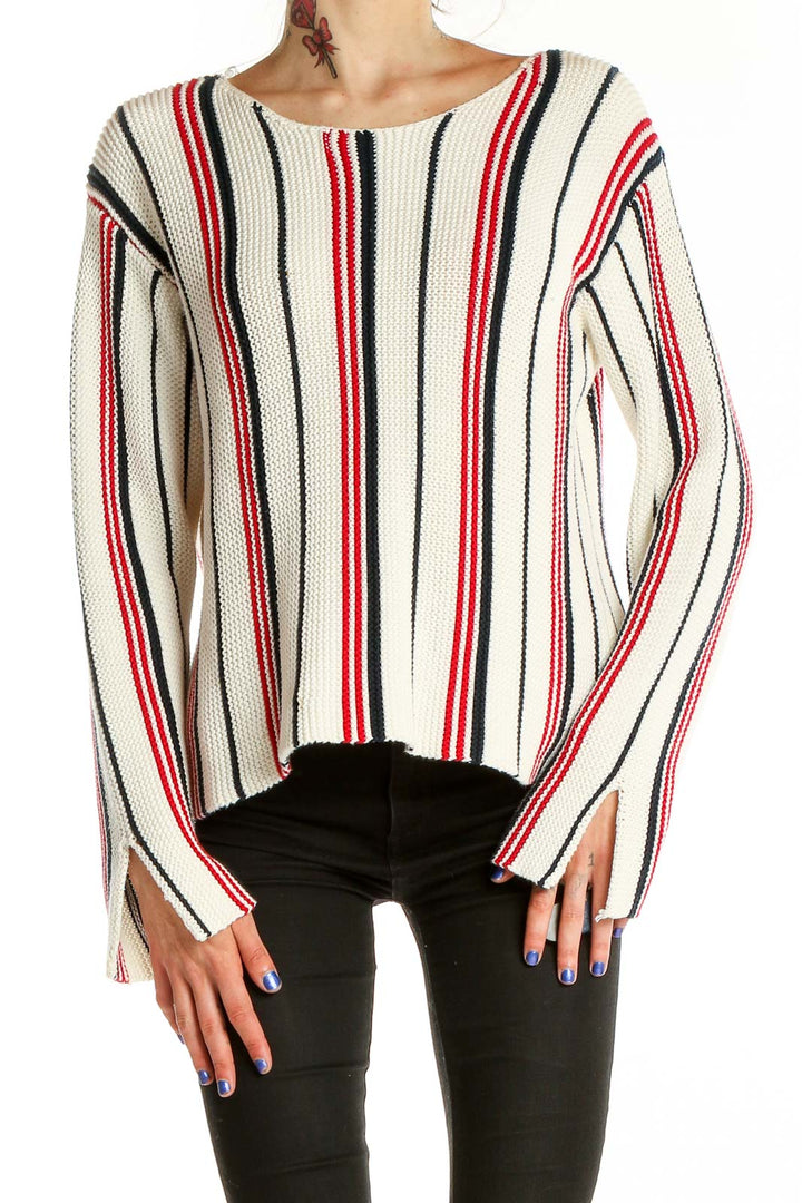 White Striped Sweater