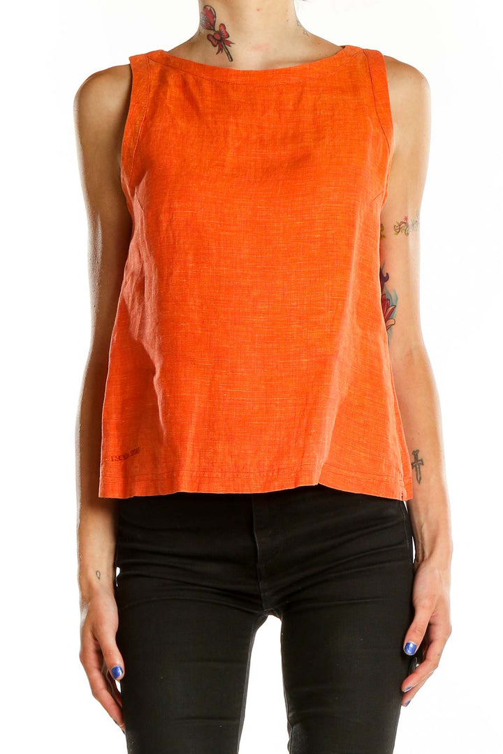 Orange Linen Top