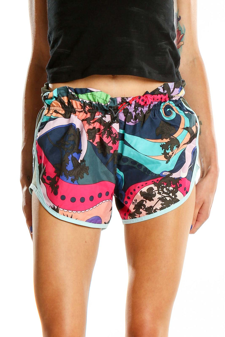 Multicolor Printed Activewear Short