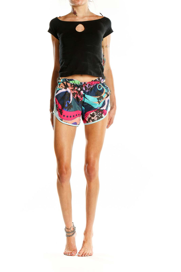 Multicolor Printed Activewear Short