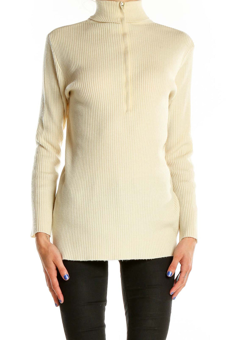 Beige Turtleneck Sweater