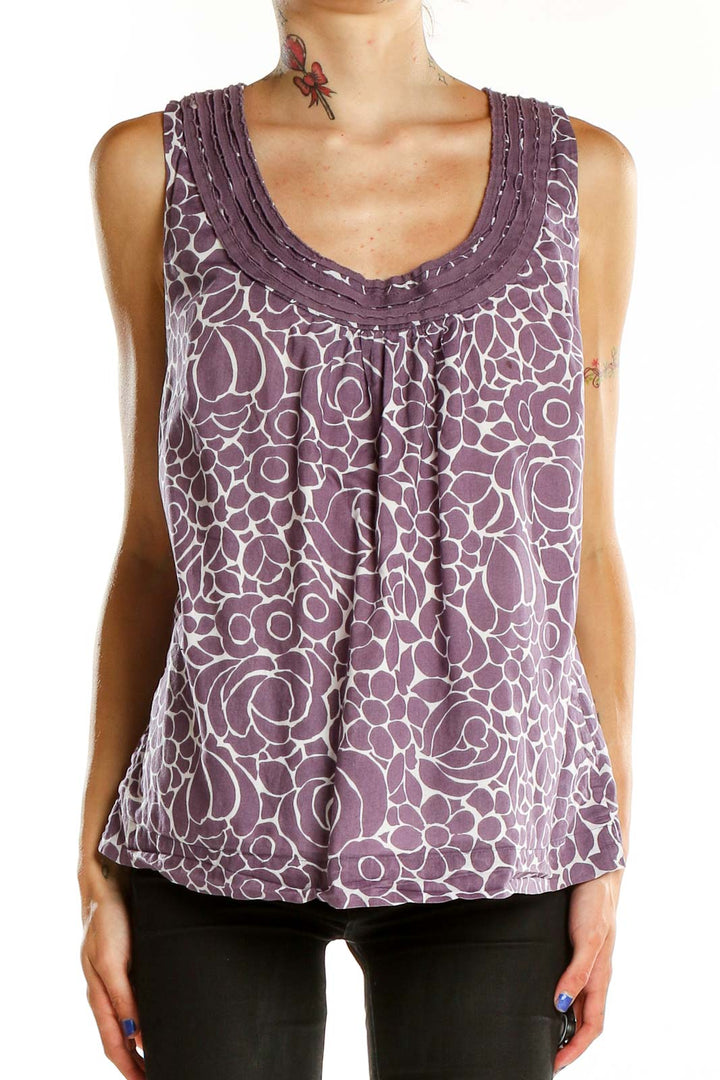 Purple Printed Cotton Top