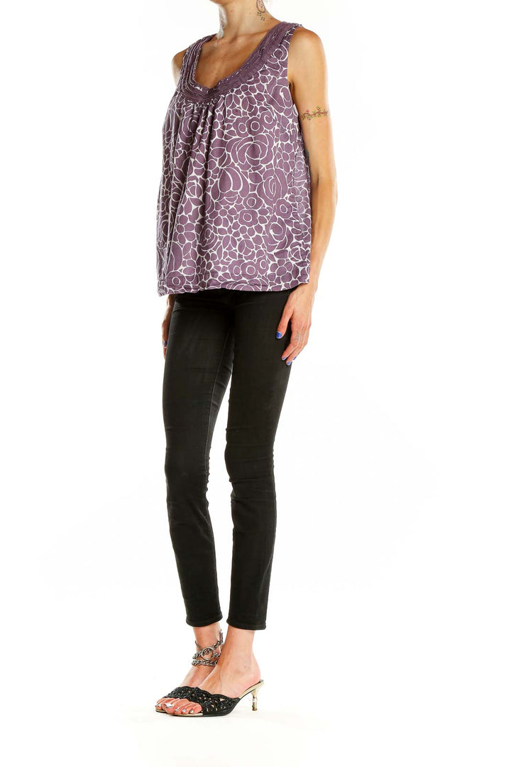 Purple Printed Cotton Top