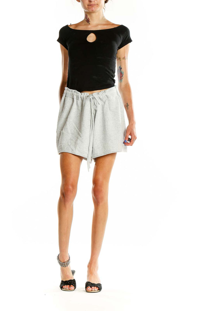 Gray Knit Casual Shorts