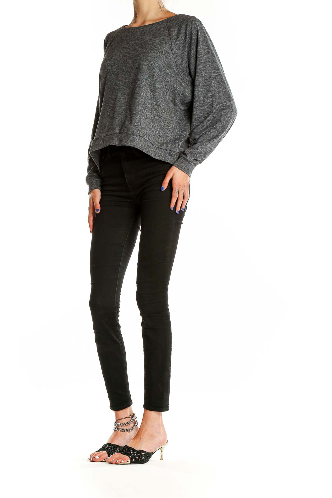 Gray Long Sleeve Activewear Top