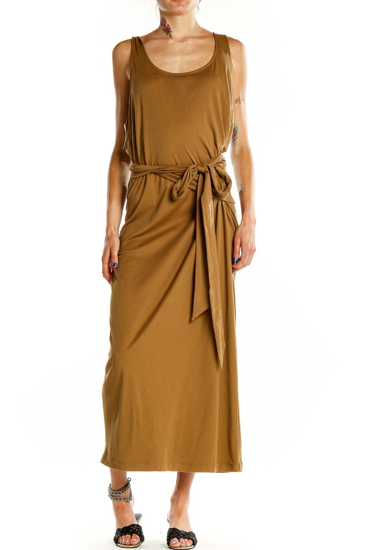 Brown Column Dress