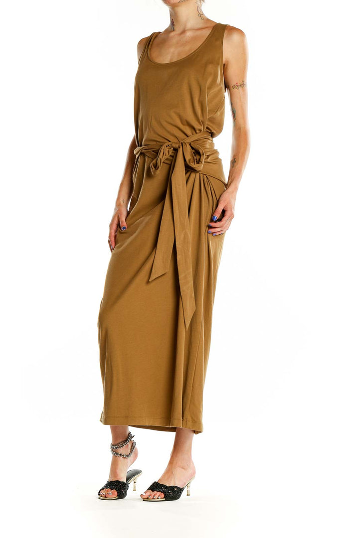 Brown Column Dress