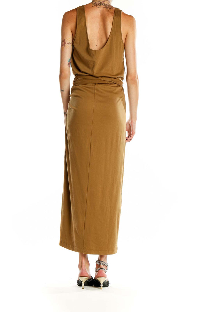 Brown Column Dress