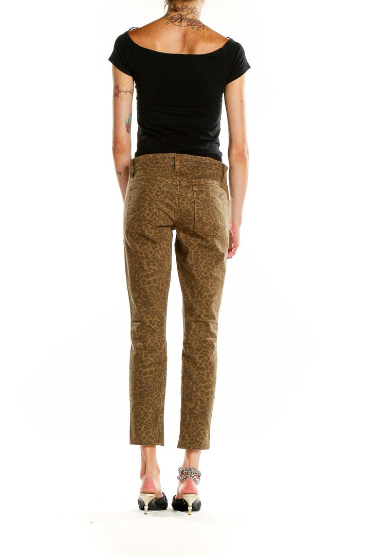 Brown Animal Print Skinny Jeans