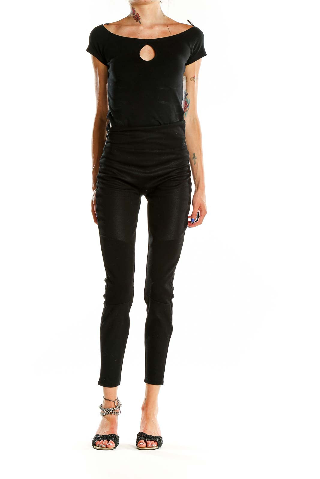 Black Textured Legging