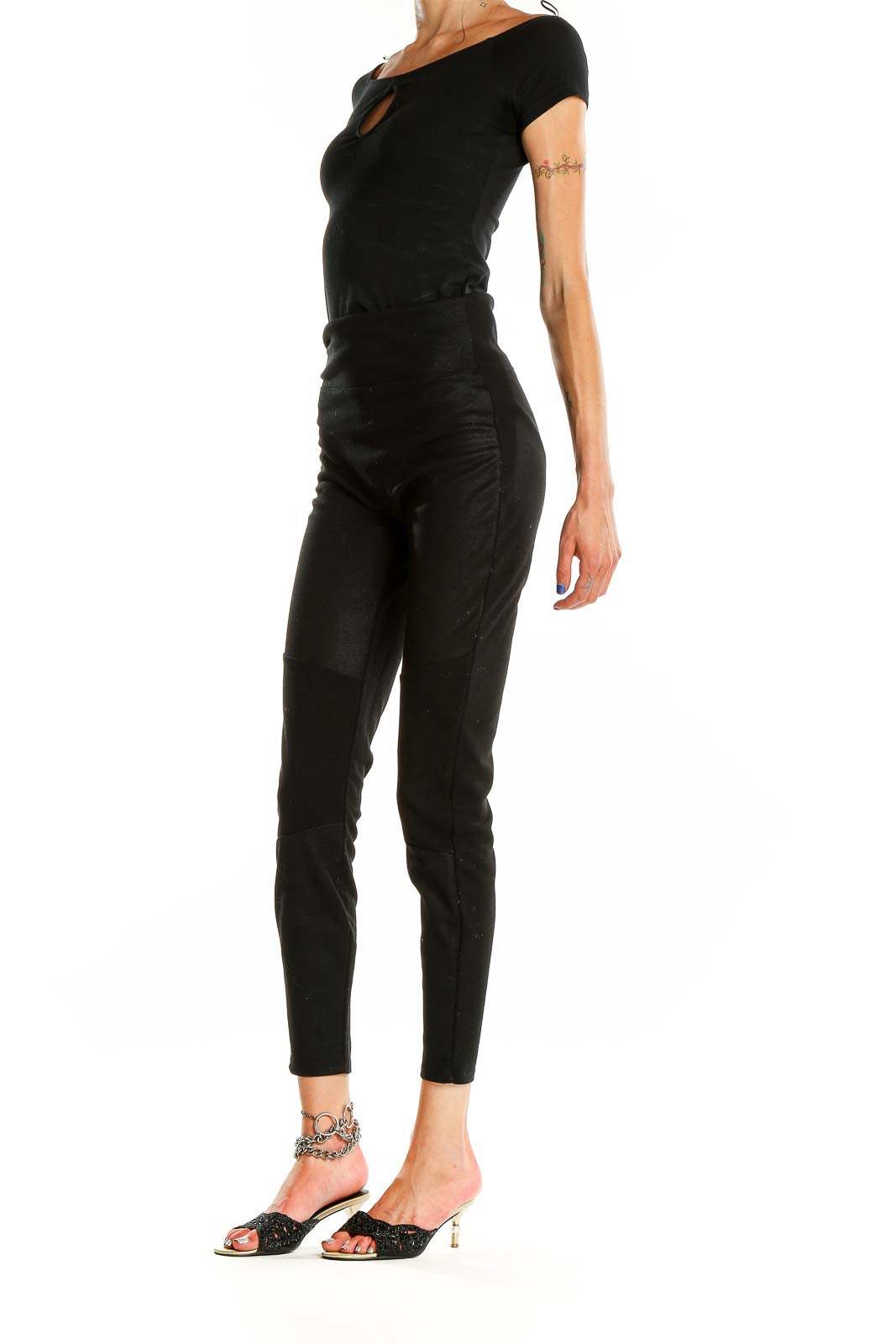 Black Textured Legging