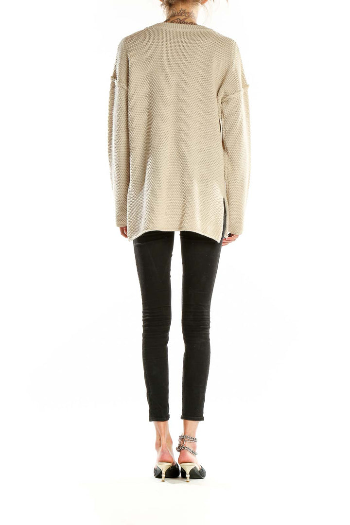 Beige Textured Sweater