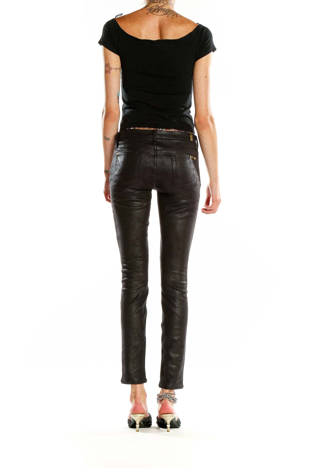 Black Coated Skinny Jeans