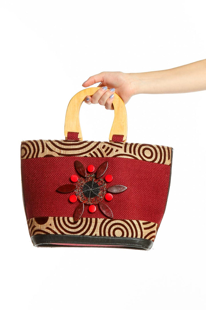 Red Printed Tote Bag