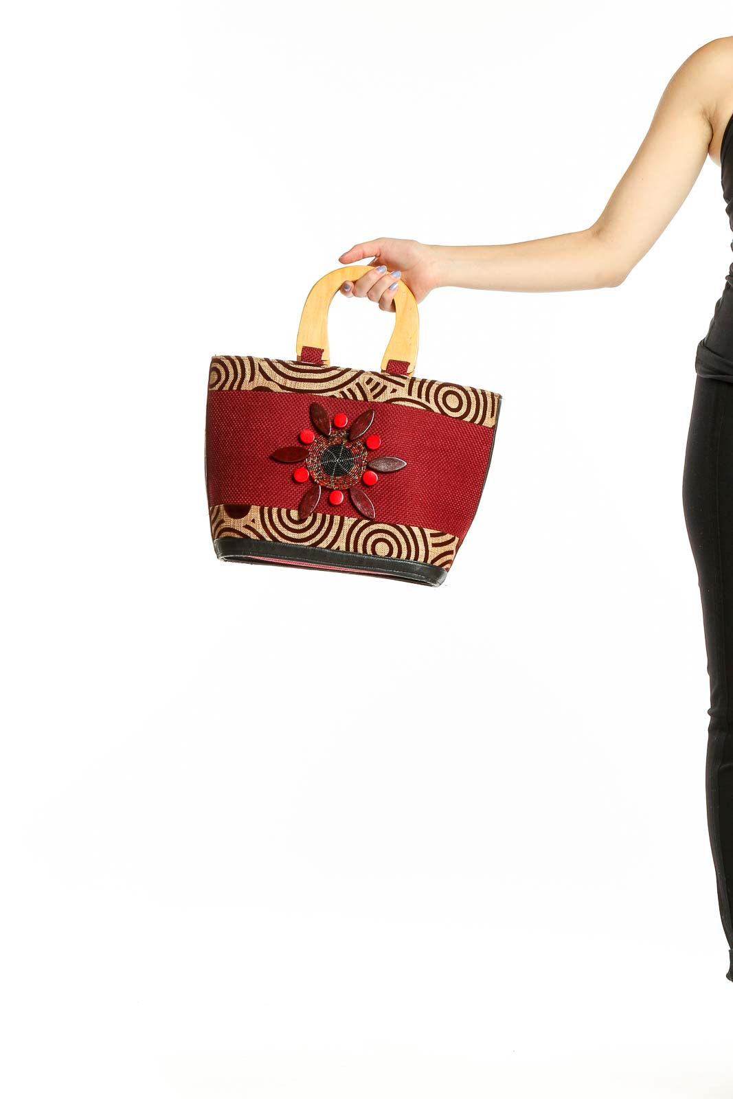 Red Printed Tote Bag