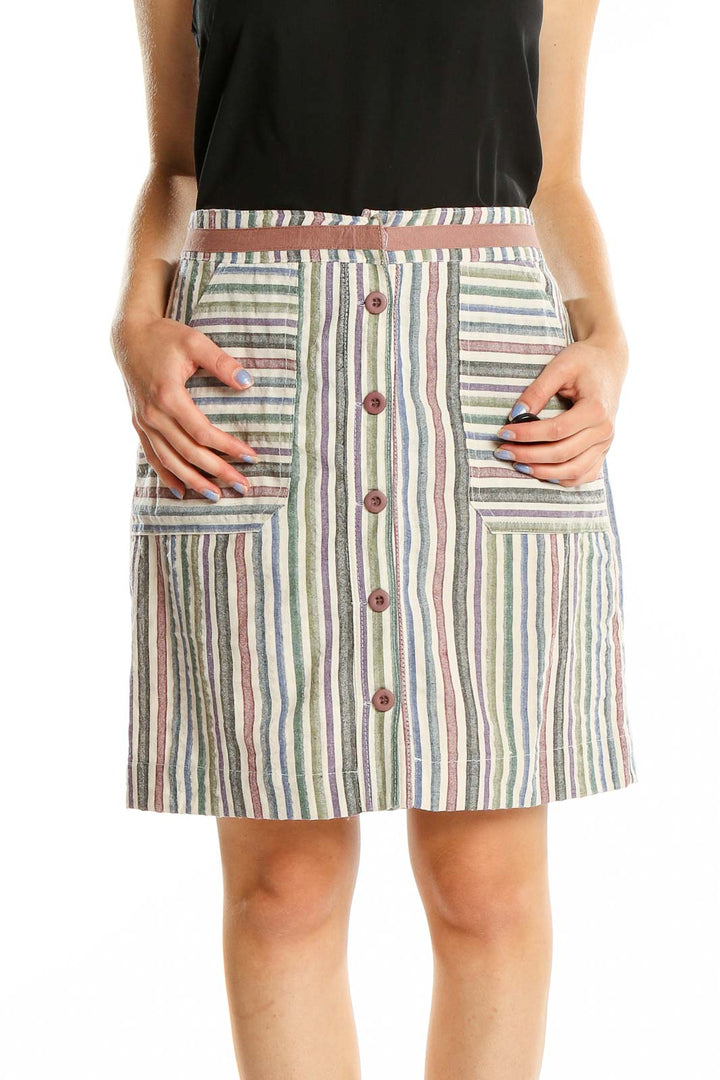 Multicolor Striped Mini Skirt