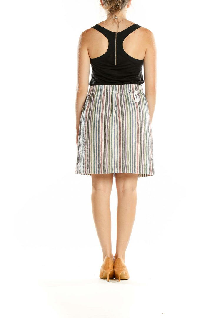 Multicolor Striped Mini Skirt