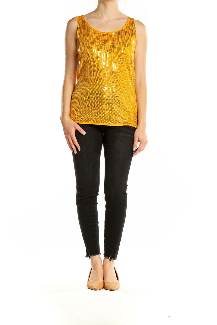 Yellow Sequin Tank Top