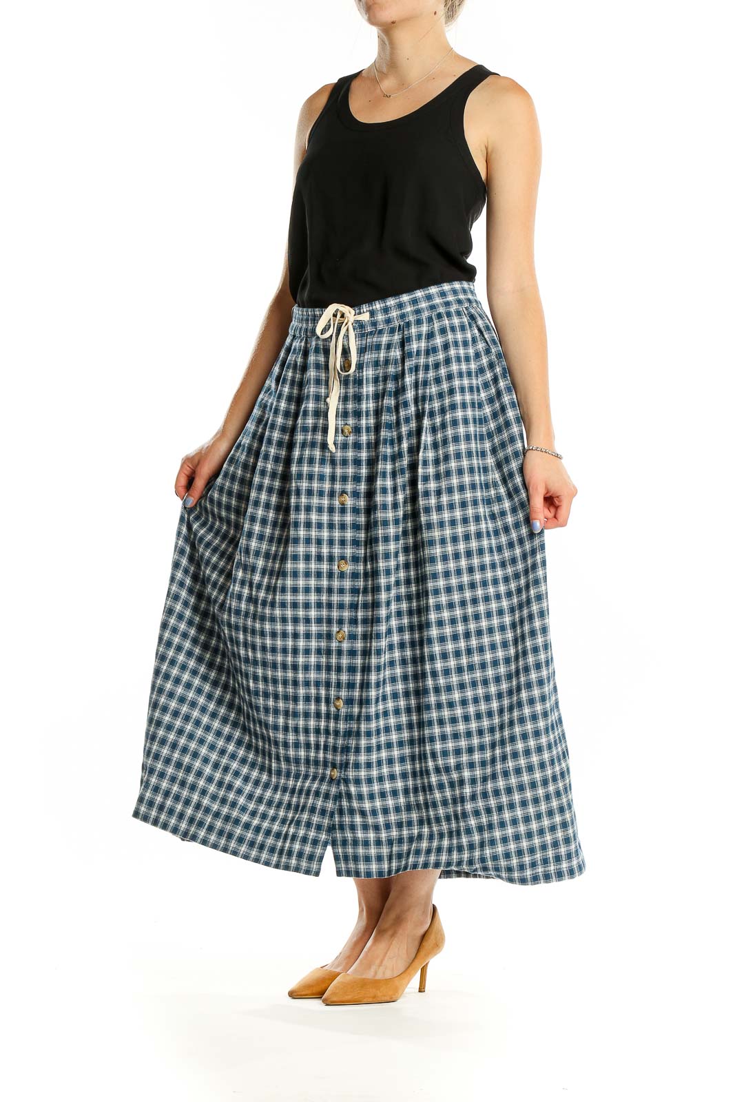 Blue Plaid Vintage Skirt