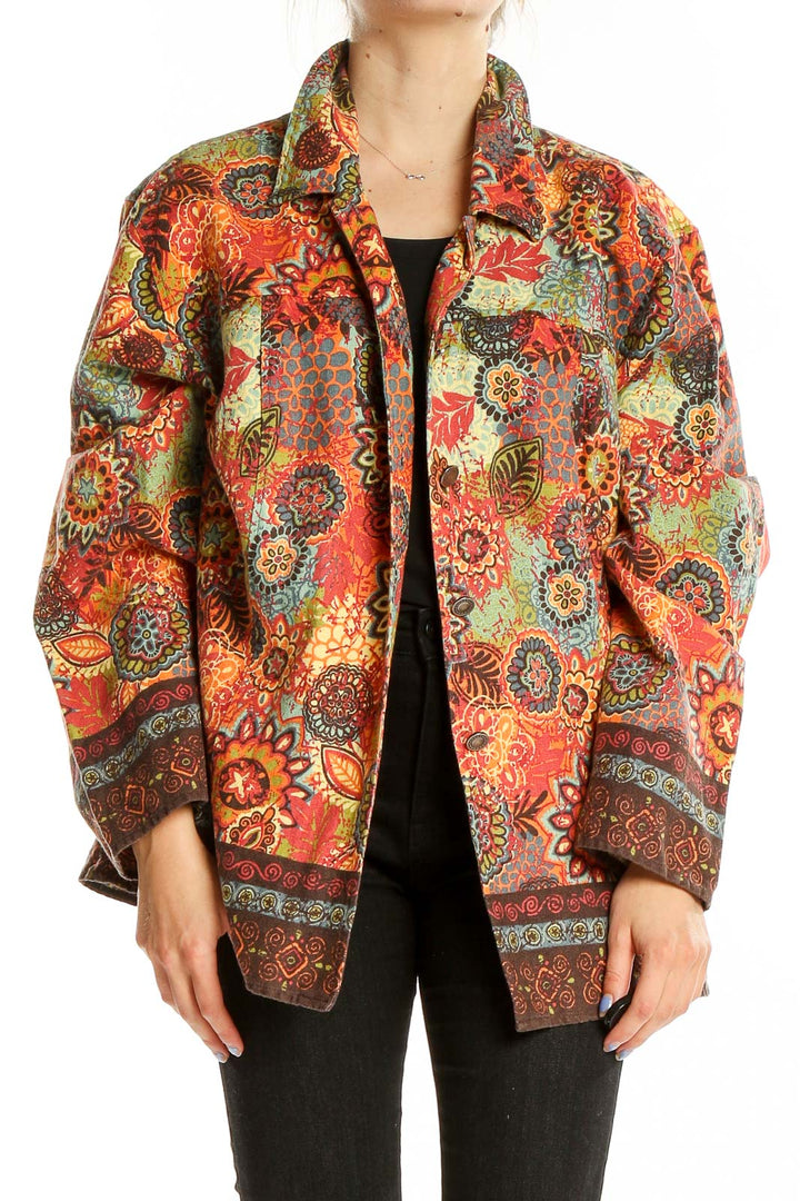 Multicolor Printed Retro Jacket