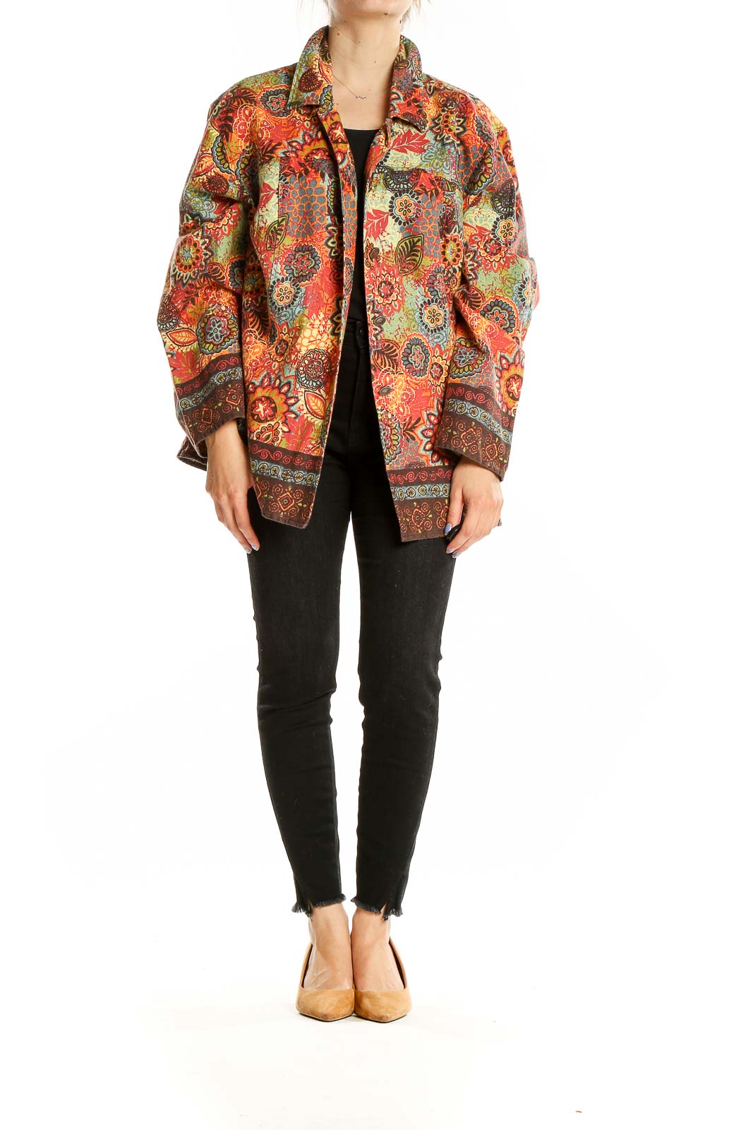 Multicolor Printed Retro Jacket