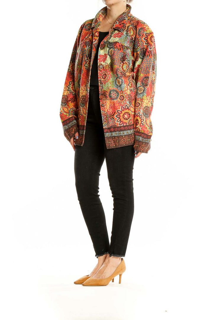 Multicolor Printed Retro Jacket