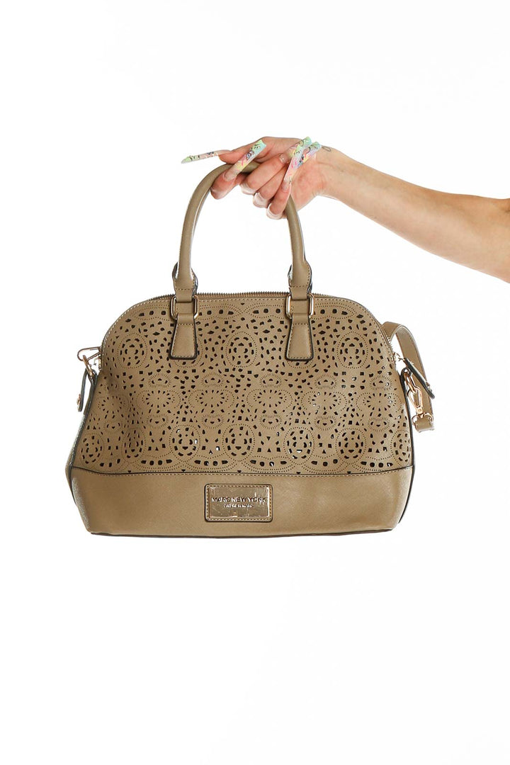 Brown Eyelet Leather Bag