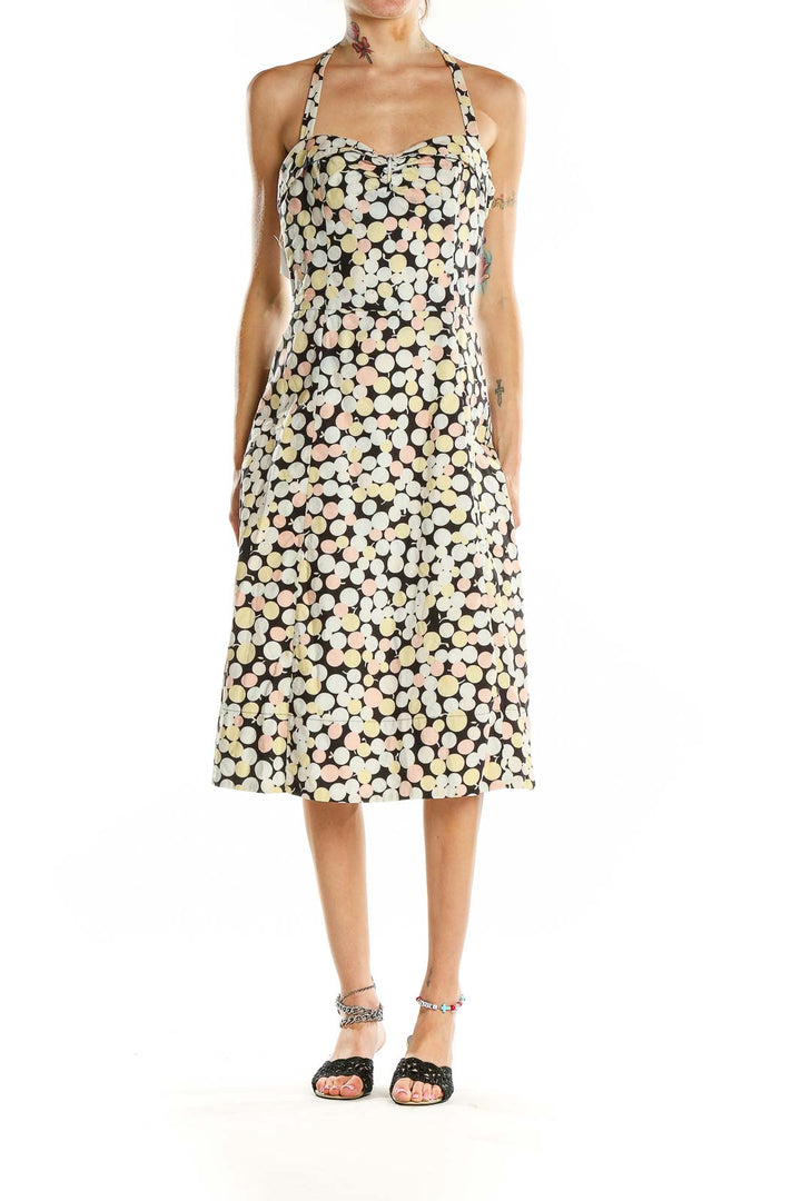 Multicolor Polka Dot Halter Dress