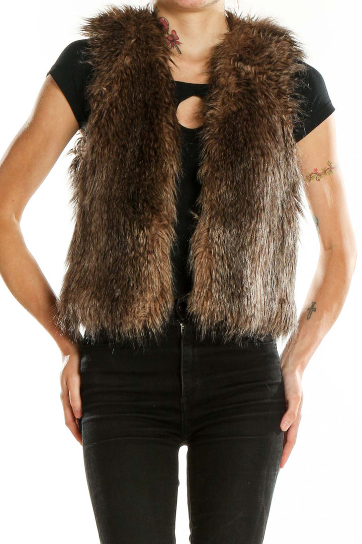 Brown Faux Fur Vest