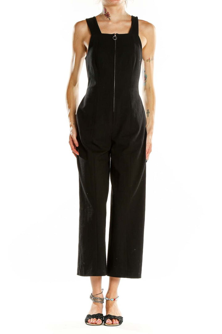 Black Solid Jumpsuit