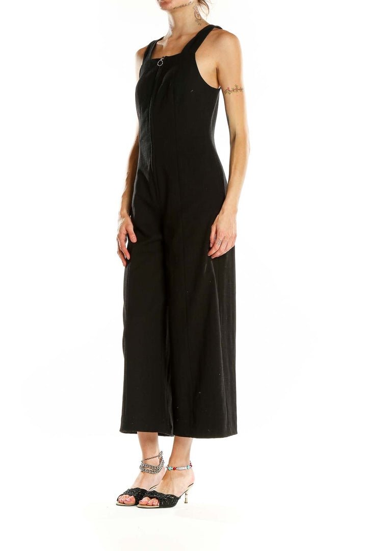 Black Solid Jumpsuit