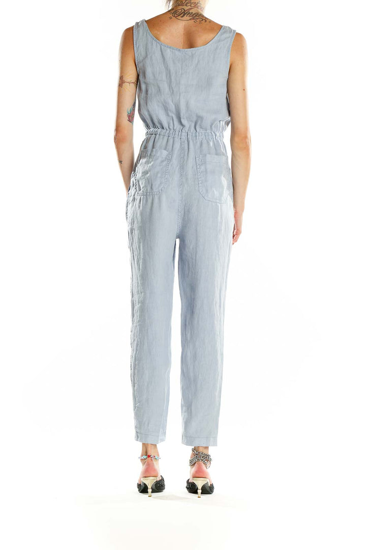 Blue Linen Jumpsuit