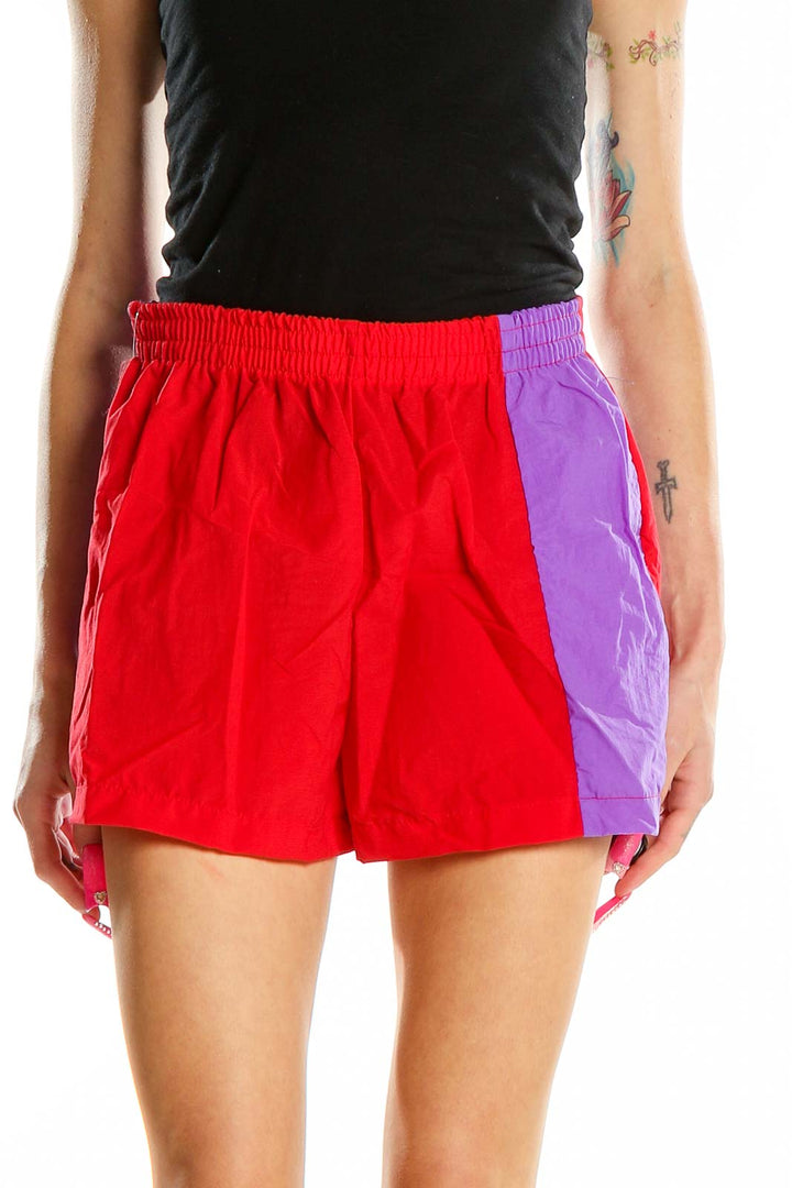 Red Colorblock Reworked Shorts