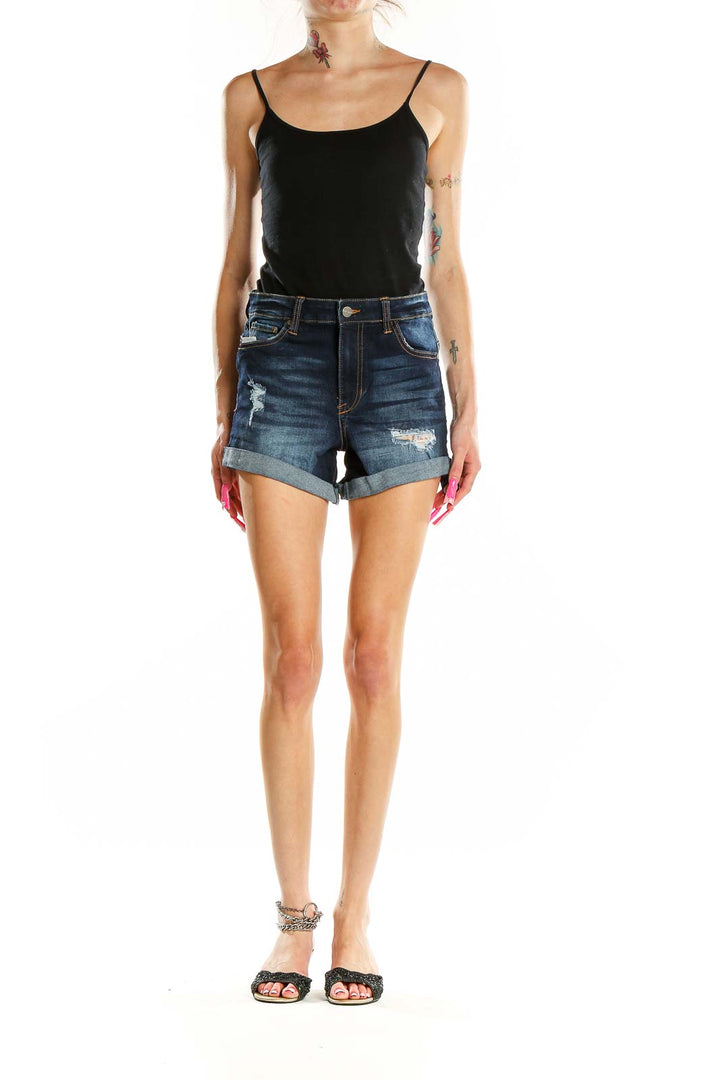 Blue Dark Rinse Denim Shorts