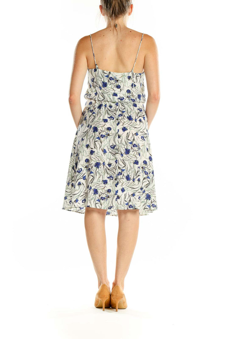 White Blue Floral Dress