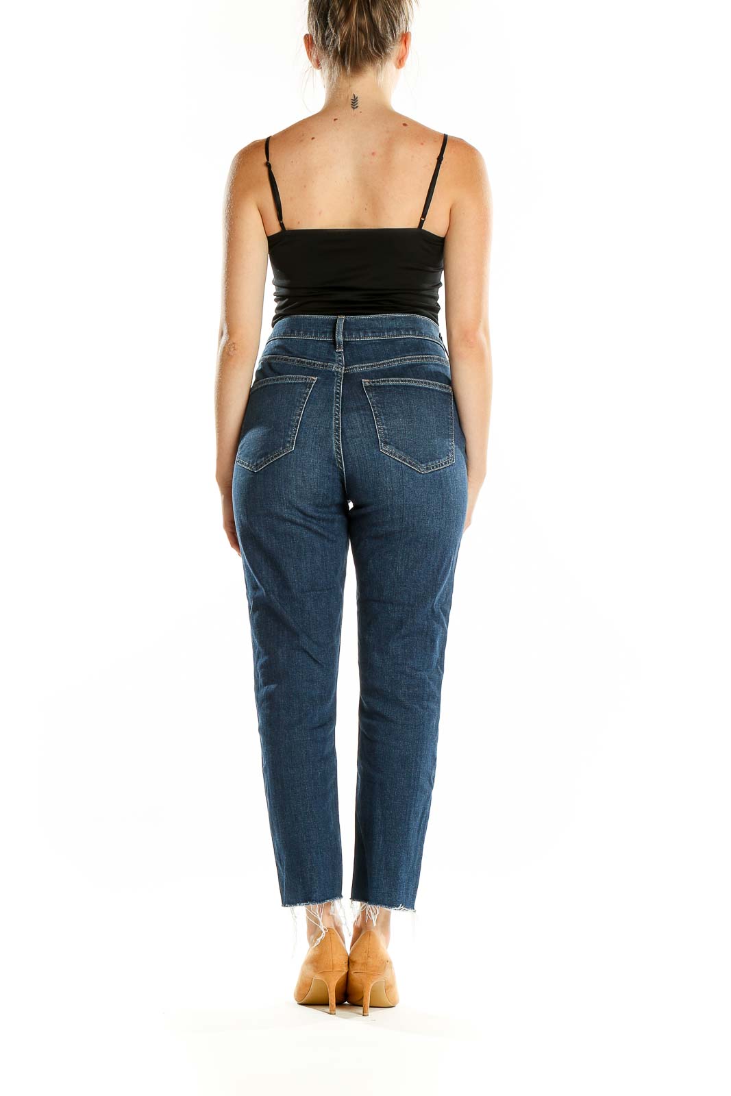 Blue Dark Rinse Straight Jeans