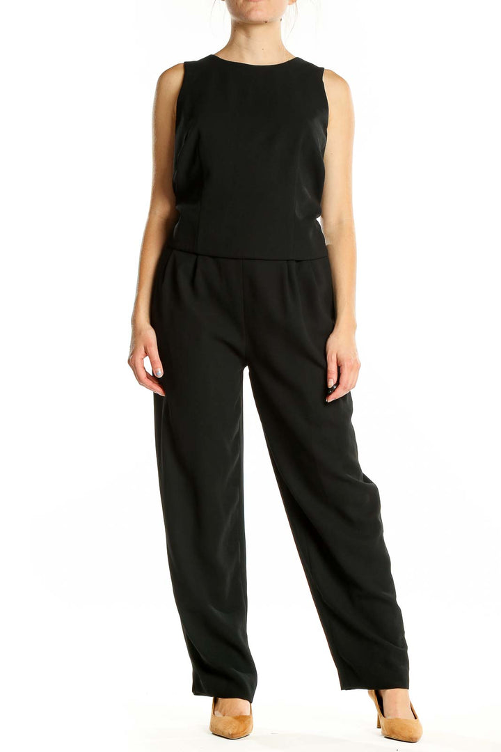 Black Solid Jumpsuit