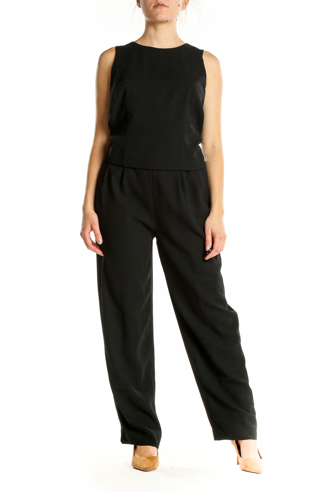 Black Solid Jumpsuit