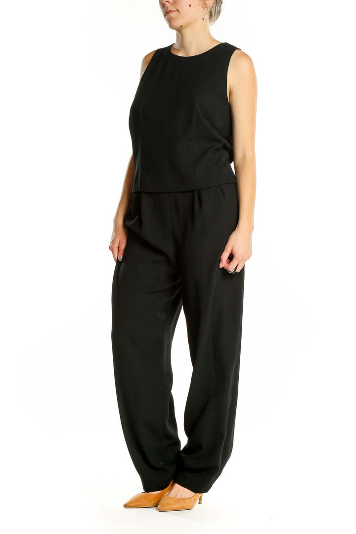 Black Solid Jumpsuit