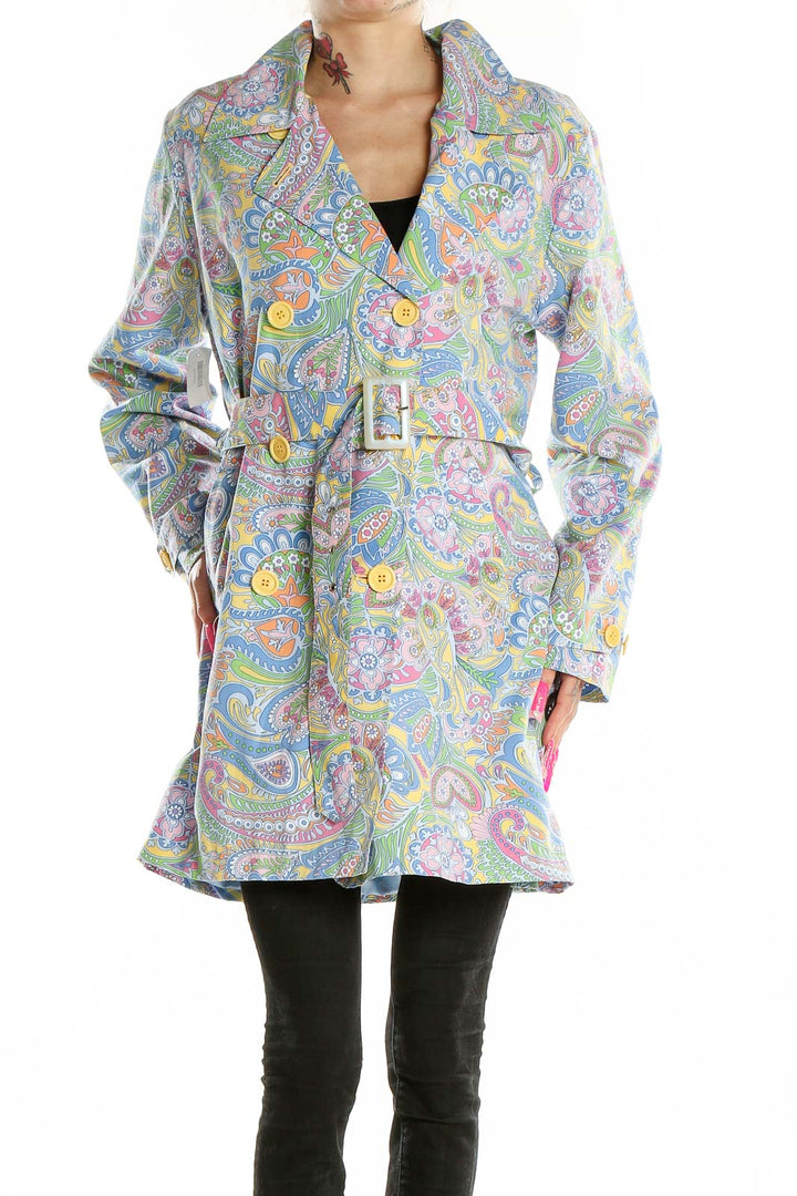 Multicolor Paisley Print Coat