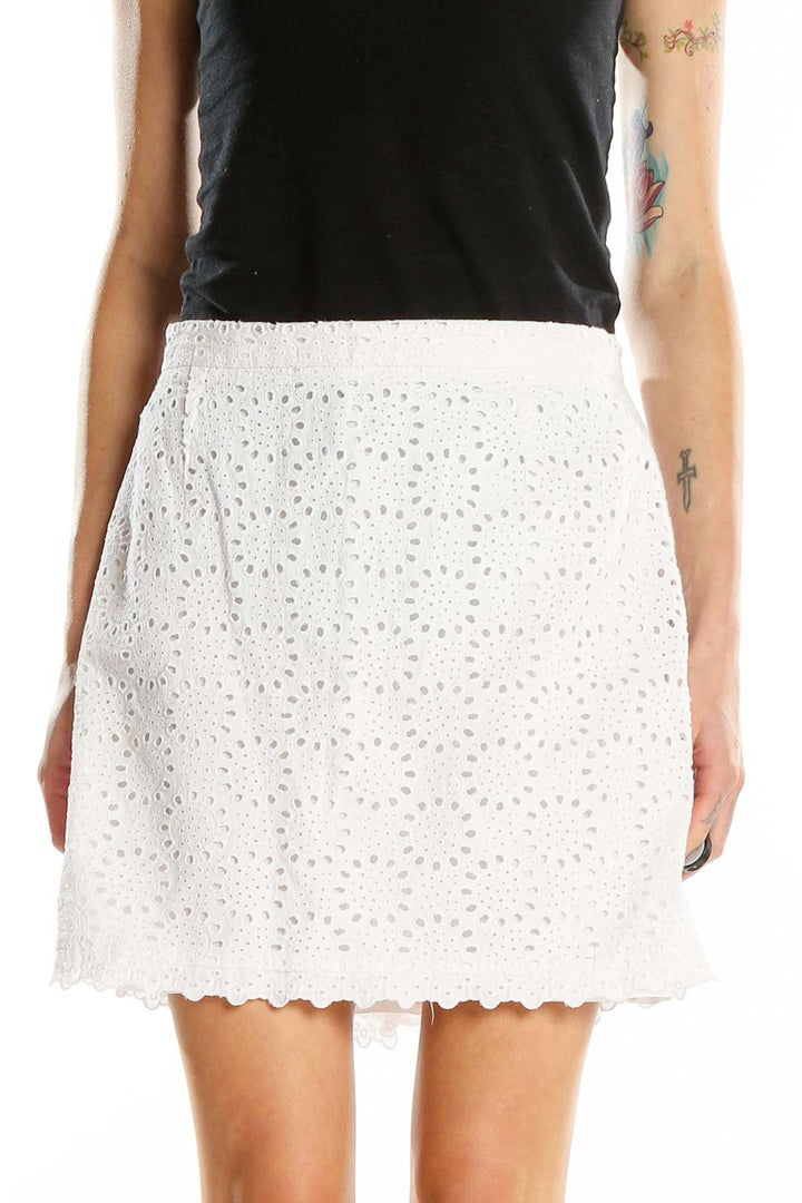 White A-Line Lace Skirt