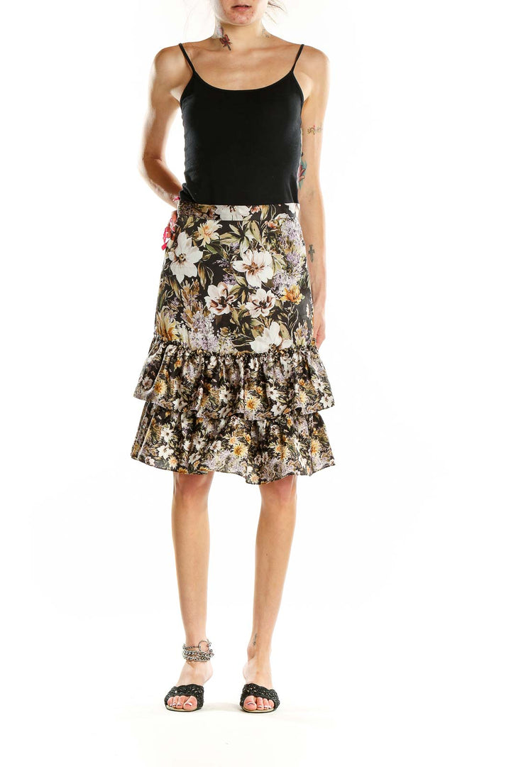 Multicolor Floral Print Skirt