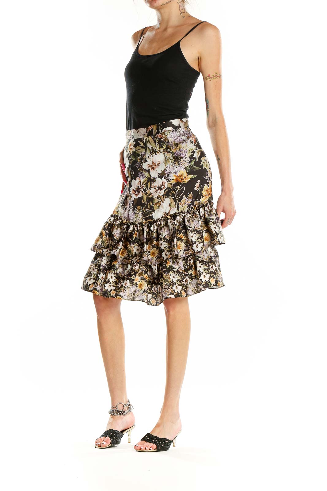 Multicolor Floral Print Skirt