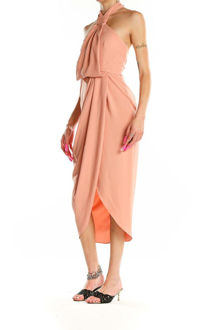 Pink Halter Neck Cocktail Dress