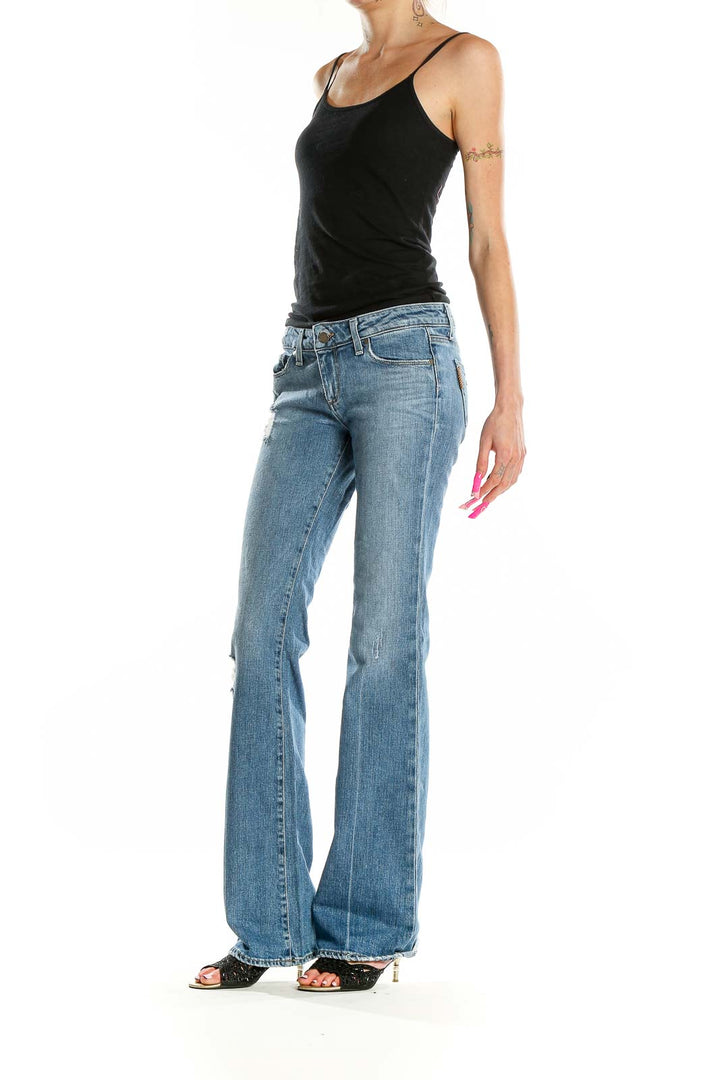 Blue Light Rinse Full Length Bootcut Jeans