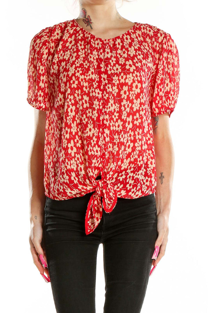 Red Floral Top