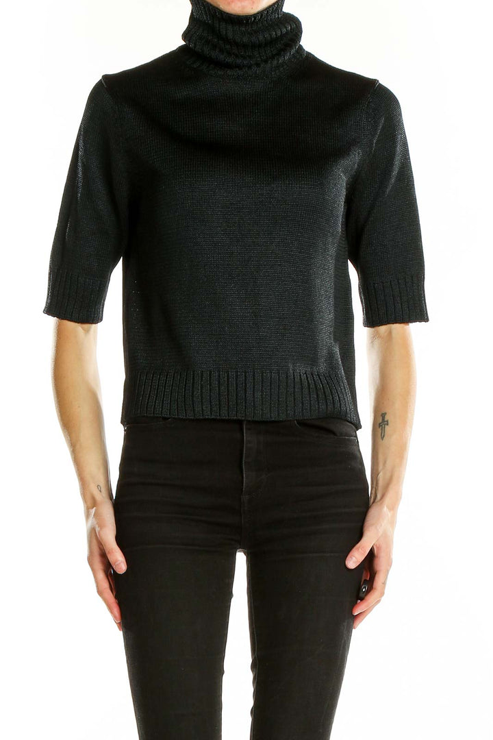 Black Turtle Neck Silk Sweater