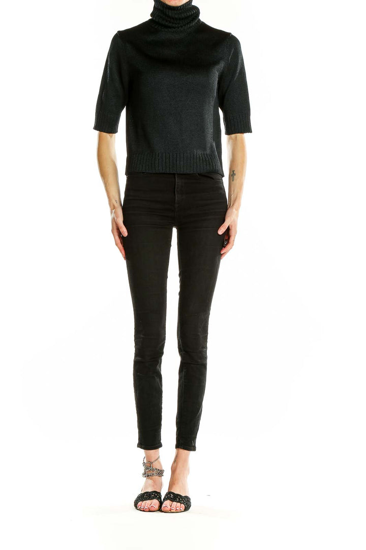 Black Turtle Neck Silk Sweater