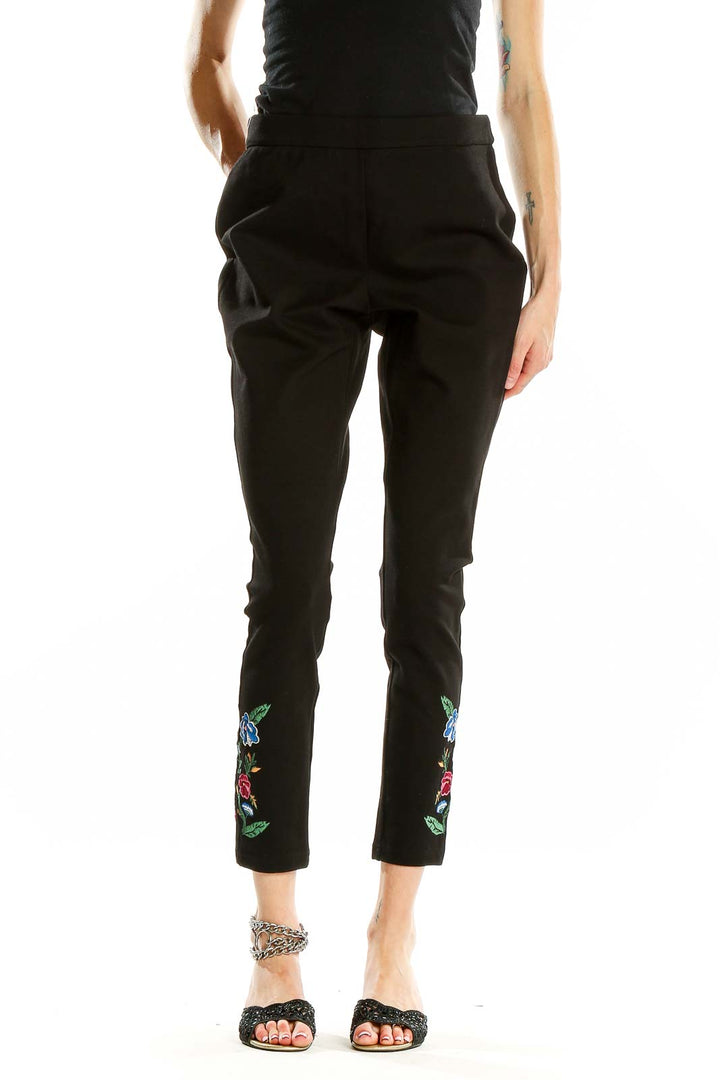 Black Embroidered Leggings